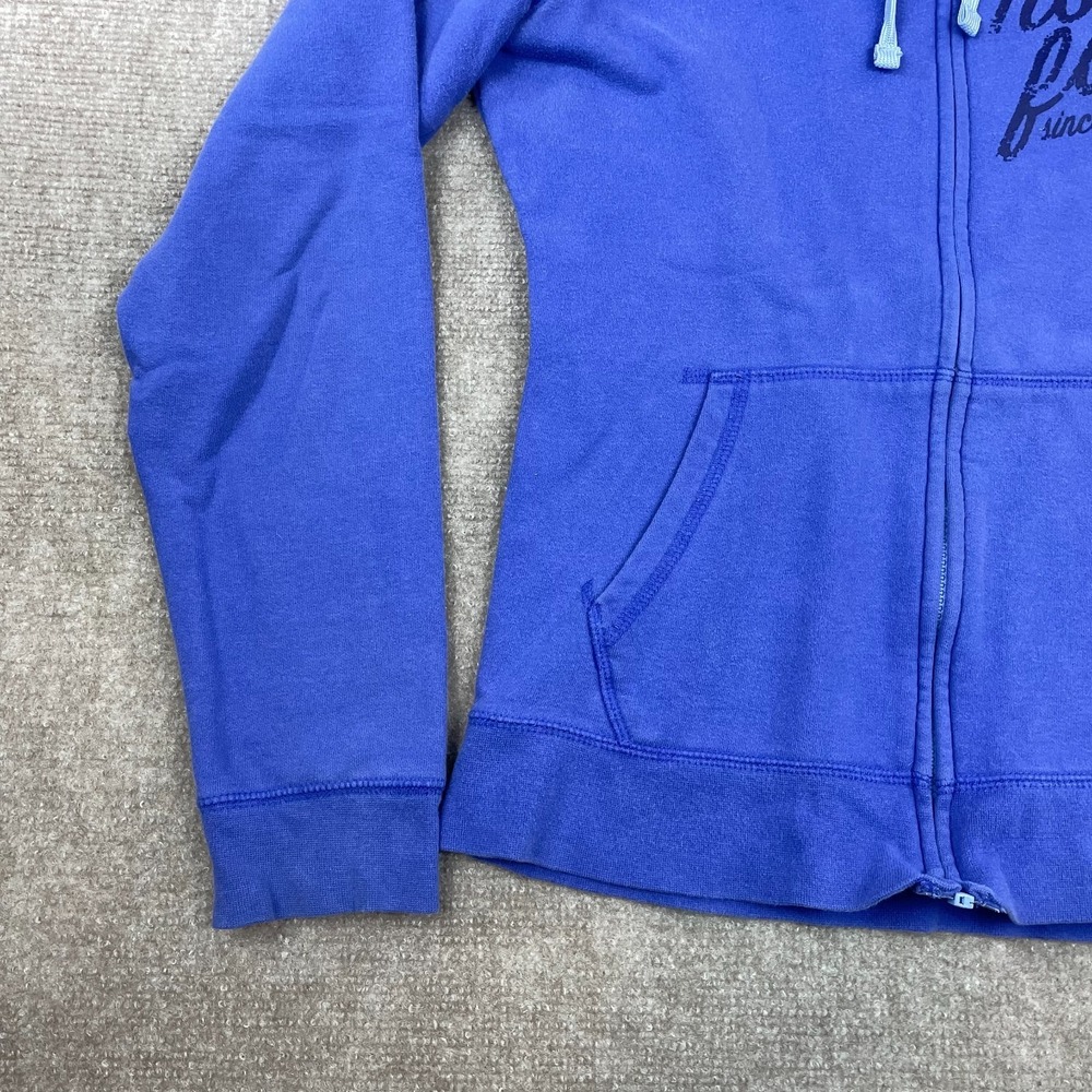The North Face Hoodie Womens Medium Blue Fleece Lined Cotton Graphic Full Zip - Picture 10 of 14